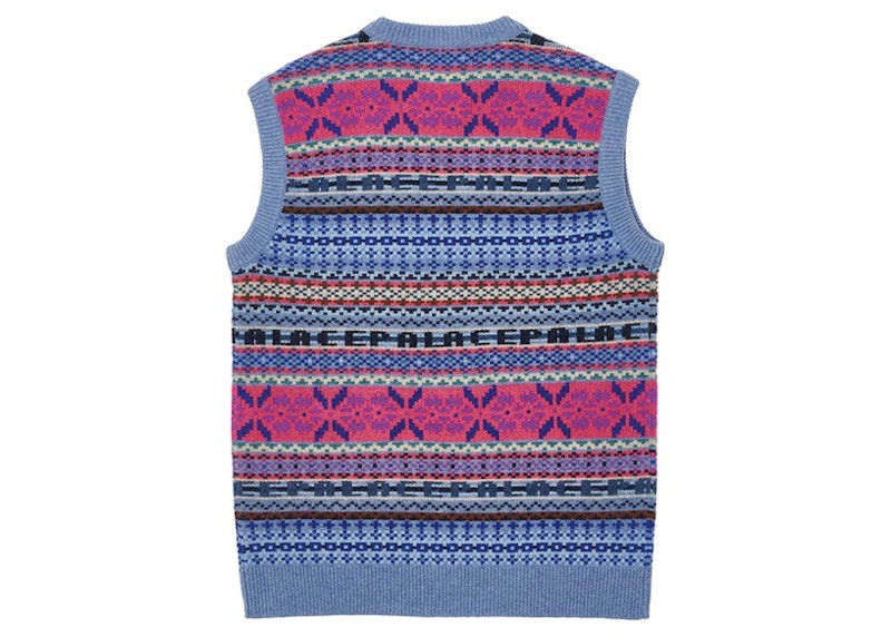 Palace Fairisle Knit Vest Purple