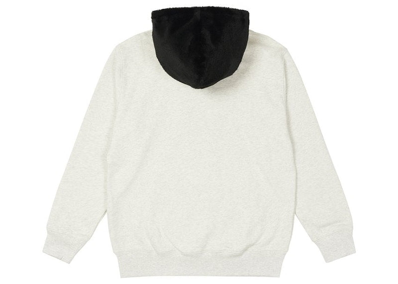 Palace Faux Fur Hood Grey Marl/Black