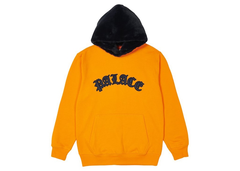 Palace Faux Fur Hood Orange/Blue