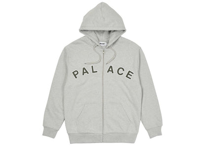 Palace Felt Letters Zip Hood Grey Marl
