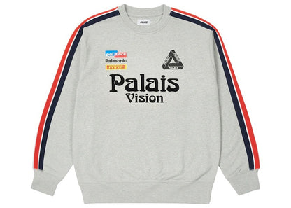 Palace Flag Stripe Crew Grey Marl