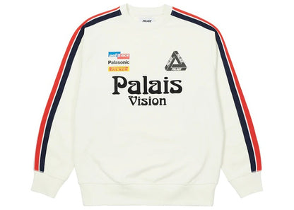 Palace Flag Stripe Crew White