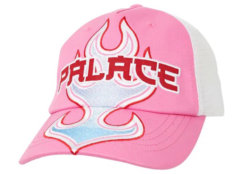 Palace Flame Trucker Hat Pink