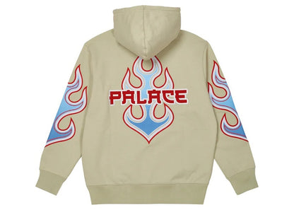 Palace Flame Zip Hood Bone White