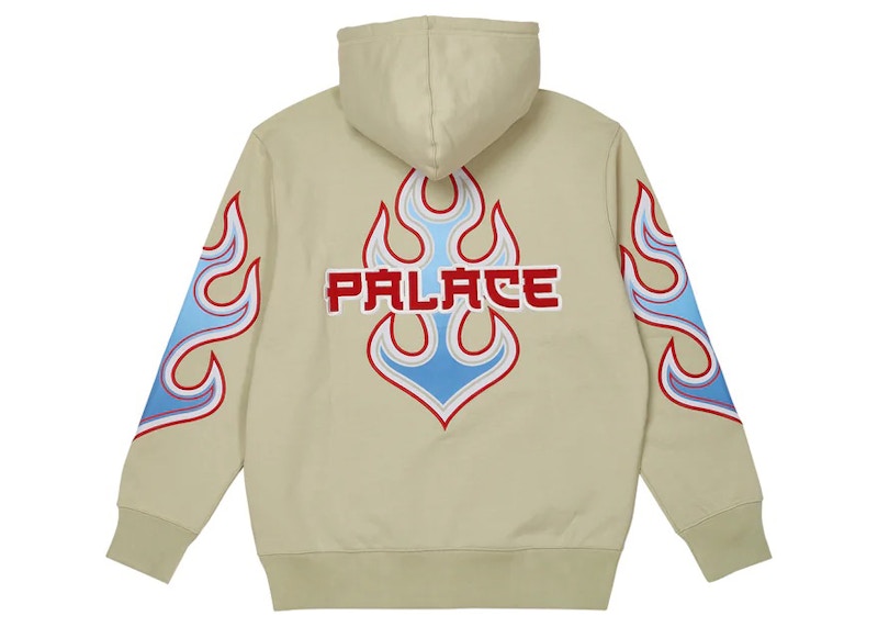 Palace Flame Zip Hood Bone White