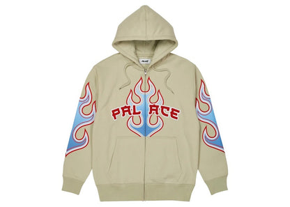 Palace Flame Zip Hood Bone White