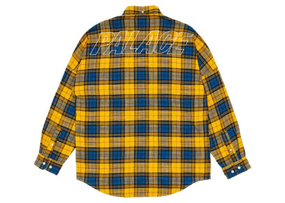 Palace Flannel Drop Shoulder Shirt Yellow