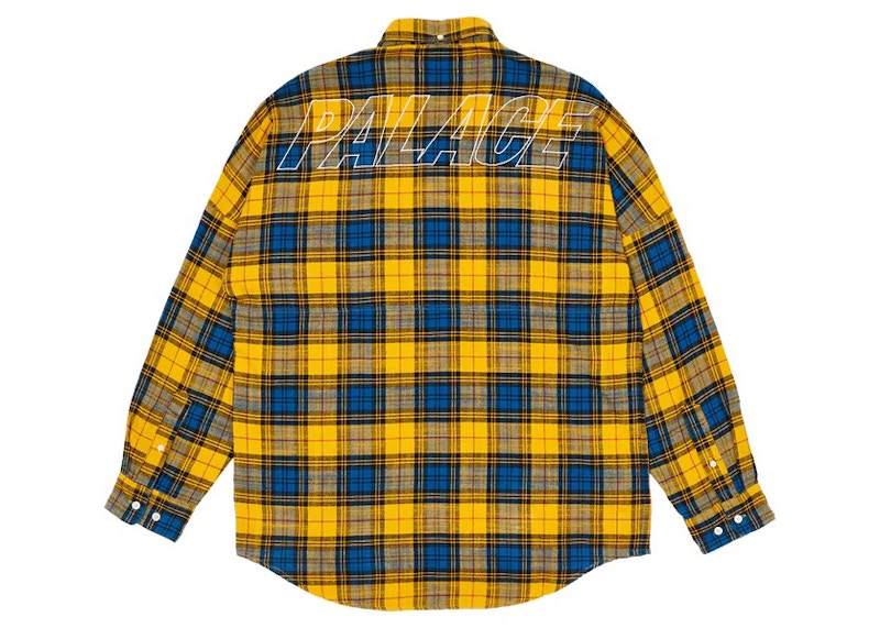 Palace Flannel Drop Shoulder Shirt Yellow
