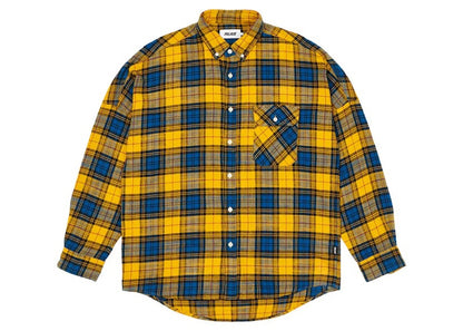 Palace Flannel Drop Shoulder Shirt Yellow