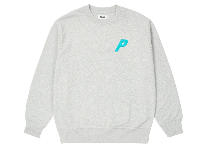 Palace Fleece Tri-Ferg Crew Grey Marl