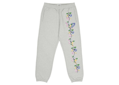 Palace Flower Stitch Joggers Grey Marl