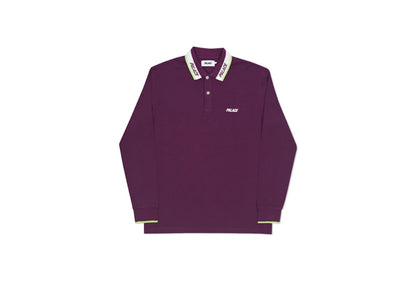 Palace Fluro L/S Polo Purple/White