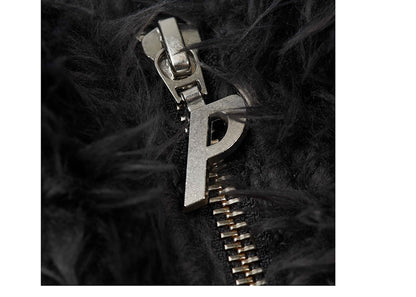 Palace Furry Zip Funnel Coal Grey