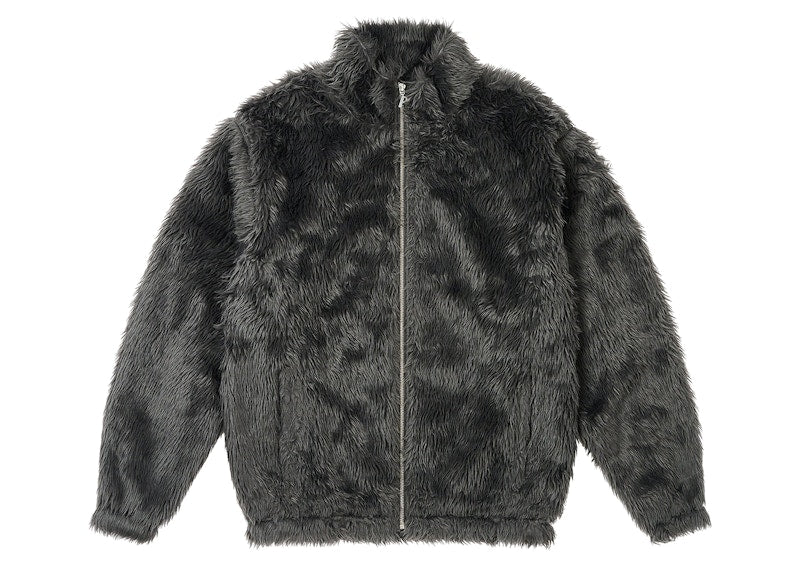 Palace Furry Zip Funnel Coal Grey