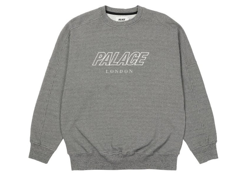 Palace Gaufre Drop Shoulder Crew Black