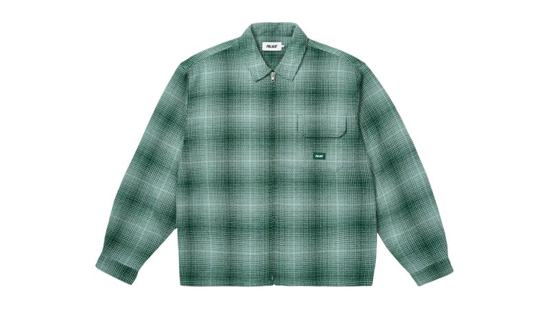 Palace Ghost Zip Shirt Green