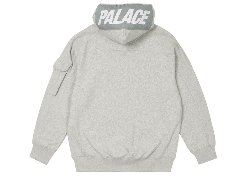 Palace Giant Woven Label Hood Grey Marl