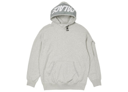 Palace Giant Woven Label Hood Grey Marl