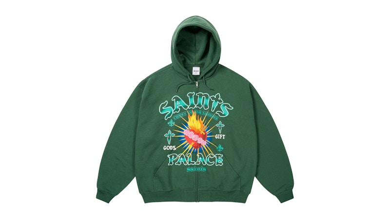 Palace Gods Gift Zip Hood Racey Green