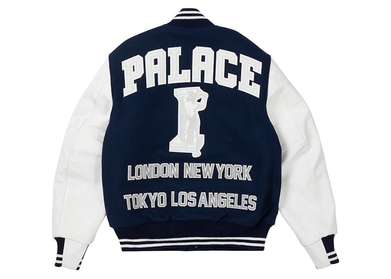 Palace Greek Varsity Jacket Blue