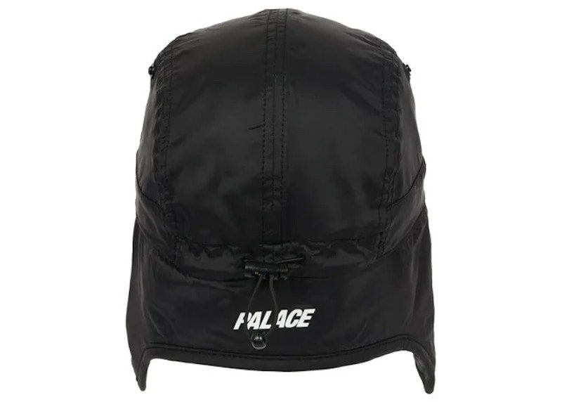 Palace Grid Fleece Reversible Earflap Hat Black