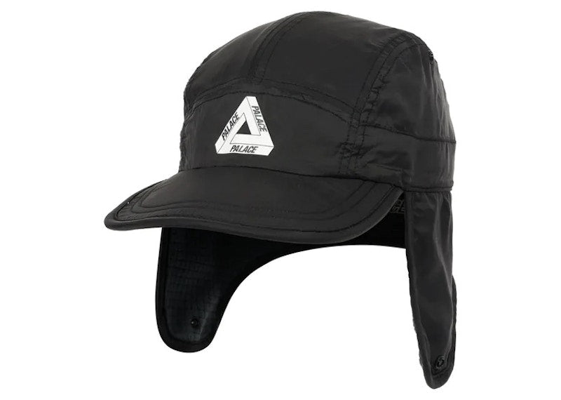 Palace Grid Fleece Reversible Earflap Hat Black