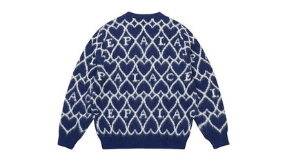 Palace Hairy Heart Knit Blue