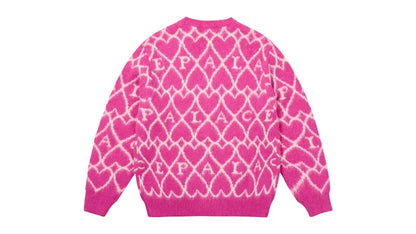 Palace Hairy Heart Knit Pink