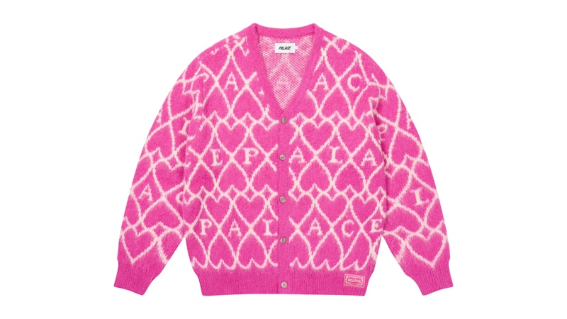 Palace Hairy Heart Knit Pink