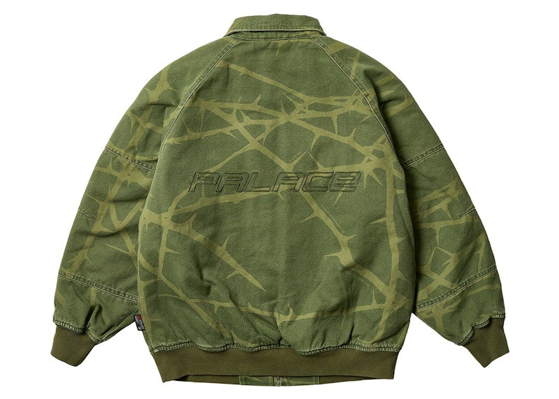 Palace Heavy Canvas Bomber Jacket Deep Green