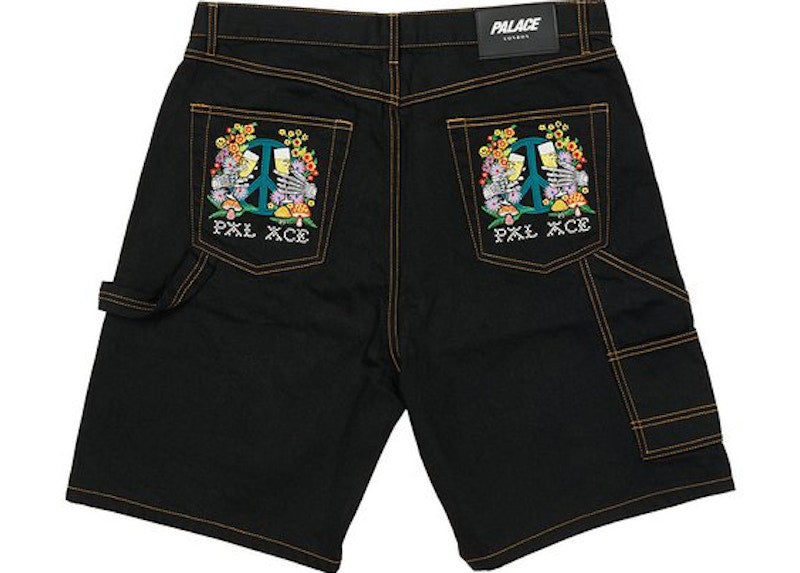Palace Hippy Salute Denim Shorts Black