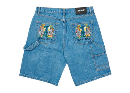 Palace Hippy Salute Denim Shorts Stone Wash