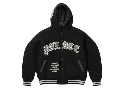 Palace Hooded Varsity Jacket Black