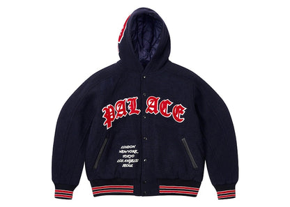 Palace Hooded Varsity Jacket Navy