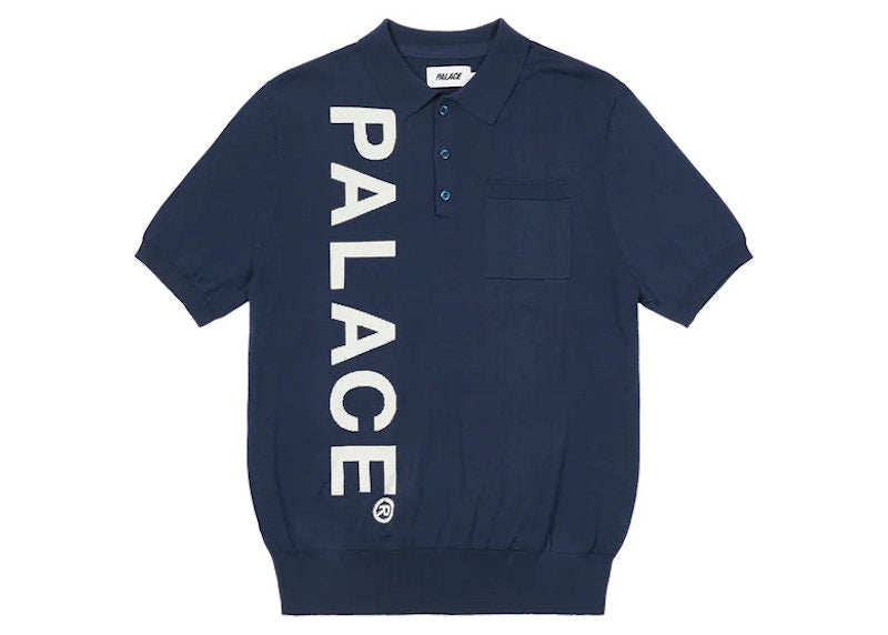 Palace Intarsia Font Polo Navy