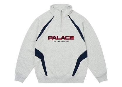 Palace International 1/4 Zip Grey Marl