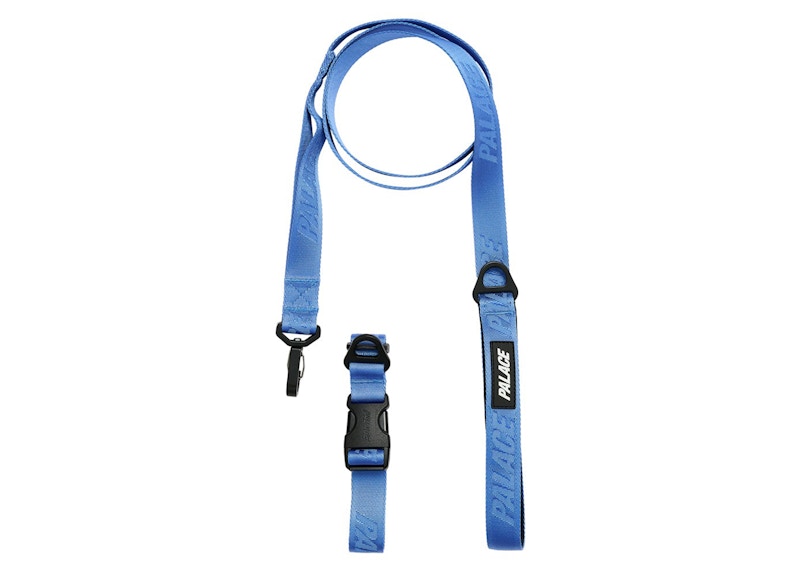 Palace Jacquard Logo Dog Collar Lead Blue