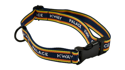 Palace K-Way Dog Collar Navy/Yellow Stripe