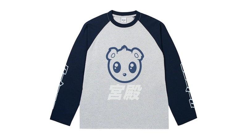 Palace Kawaii Raglan Longsleeve Grey Marl