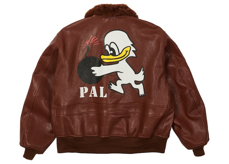 Palace Leather Flight Jacket Brown