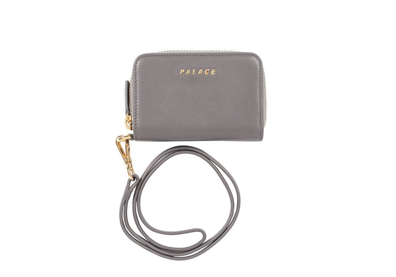 Palace Leather Zip Wallet Grey