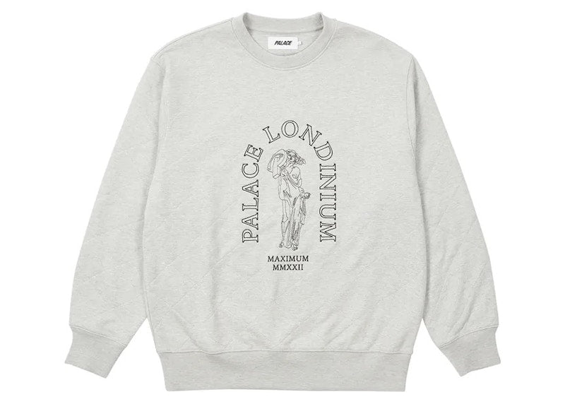 Palace Londinium Quilted Crew Grey Marl