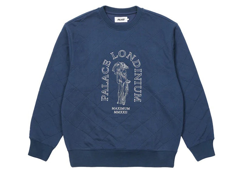 Palace Londinium Quilted Crew Navy
