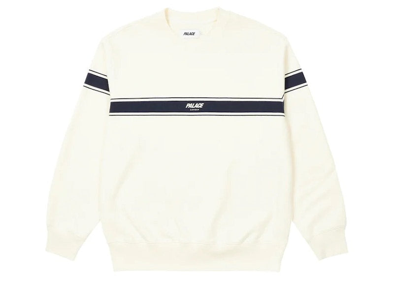 Palace London Tri Band Crew Off White