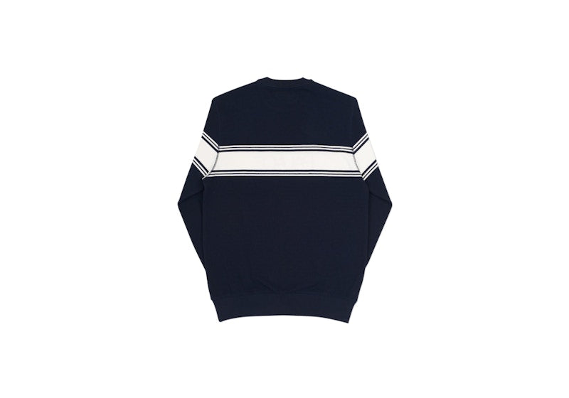 Palace Marina Stripe Pique Crew Navy/White