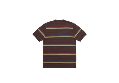 Palace Mershy-Pea Striped T-shirt Burgundy