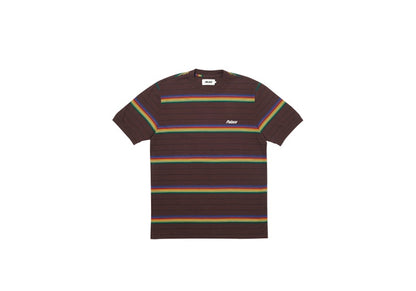 Palace Mershy-Pea Striped T-shirt Burgundy