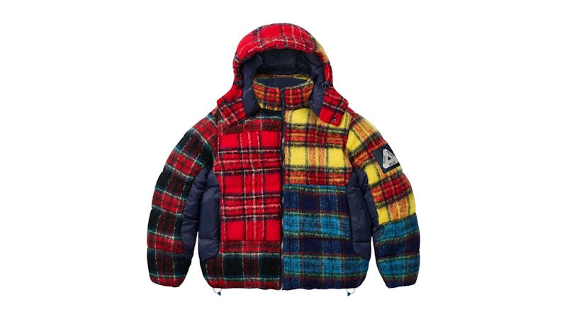 Palace Mohair Wool Puffa Jacket Patchwork