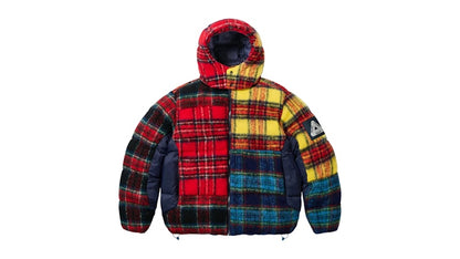 Palace Mohair Wool Puffa Jacket Patchwork