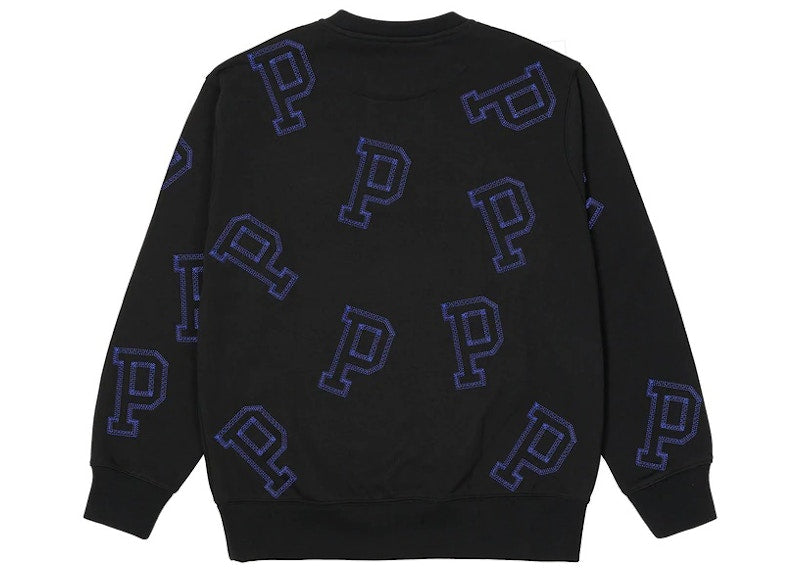 Palace Multi P Flatlock Crew Black